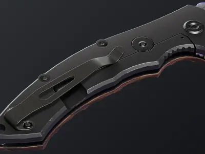 Folding knife Low-poly 3D model