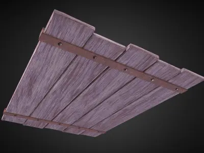 Wood board model Low-poly 3D model