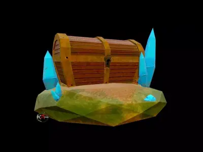 Treasure BOX Low-poly 3D model by KAi-3DArtist