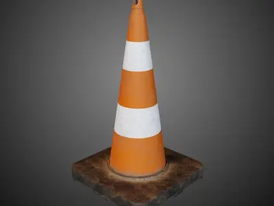 Traffic Cone Low-poly 3D model get