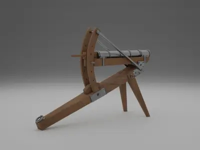 Medieval Cannon Low-poly 3D model 3