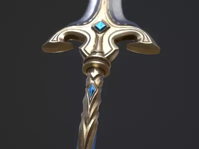 Battle Spear Low-poly 3D model