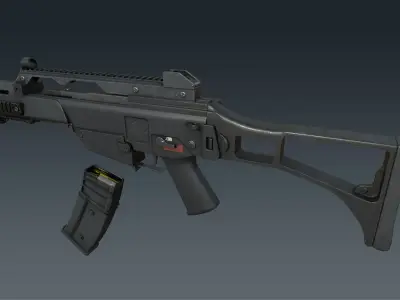 G36-C lowpoly game-ready PBR gun Low-poly 3D model