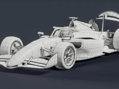 Dallara F2 2024 Formula 2 Race Car White Mockup 3D model