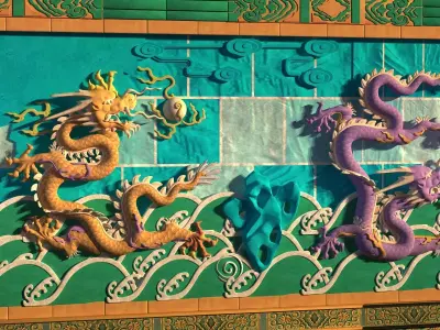 Nine Dragon Wall 3D model