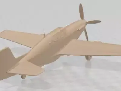 North American P-51B Mustang Printable Airplane 3D print model