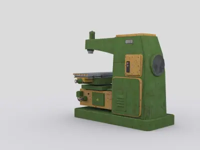horizontal milling machine 2 Low-poly 3D model