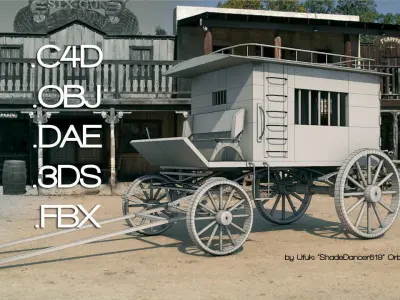 WILD WEST JAIL WAGON 3D model