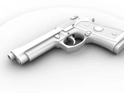 Pistol gun 3D model shop