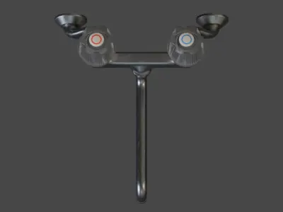 Low-Poly Japanese Retro Kitchen Faucet1 Low-poly 3D model