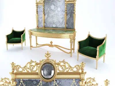 classical console set 3D model