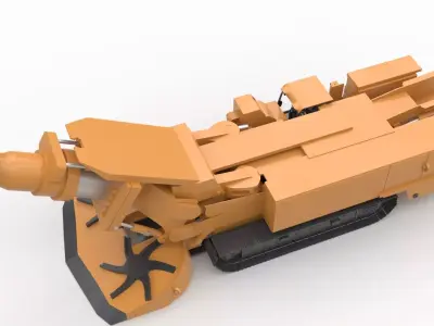 Mining and Tunneling Roadheader 3D model