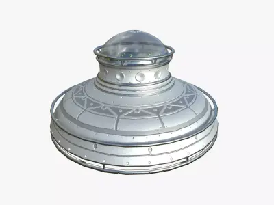 Alien Spaceship UFO F01 Steel - Sci Fi Spacecraft Design Low-poly 3D model
