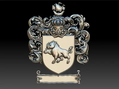 COAT OF ARMS BOAR 3D print model
