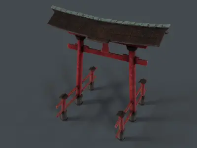 Japanese Torii Low-poly 3D model
