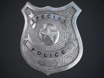 Special Police Badge Low-poly 3D model