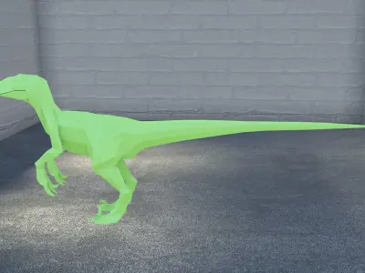 Low-poly Velociraptor polygonal dinosaur Low-poly 3D model