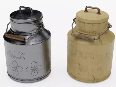 Milk Can Low-poly 3D model purchase