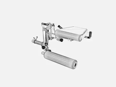 Leg Curl Extension Attachment Low-poly 3D model
