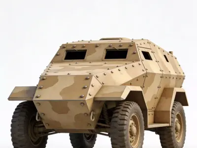 WWII Armored Recon Car  Model Low-poly 3D model