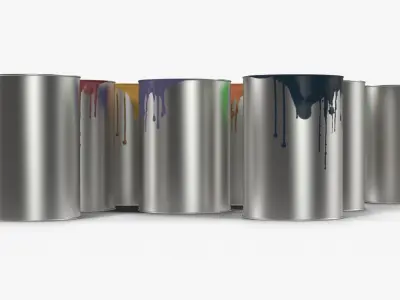 Paint Cans Low-poly 3D model buy