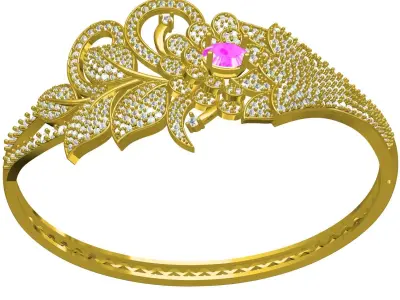 Antique Flower Design Bracelet 3D print model