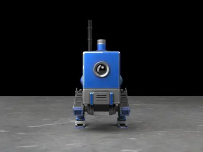 A High Poly Robot Rigged Basic Animate Free 3D model