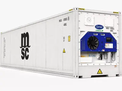 40ft  MSC Container Reefer CARRIER  3D model