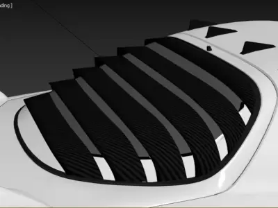 Rx7 FD Rear window carbon fiber Louvers Low-poly 3D model