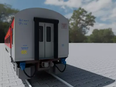 Realistic LHB TIER 3RD AC COACH of Indian Railways No interiors 3D model