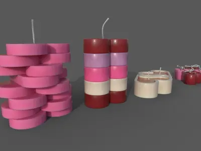 Heart candles part II 3D model