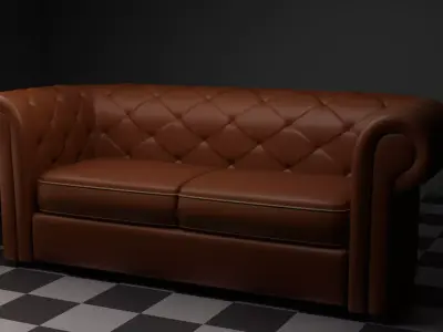 chesterfield sofa Low-poly 3D model 3D model