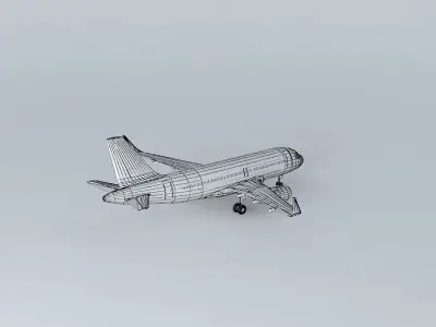 Template Airbus A319 100 Sharklets v.2 Free 3D model
