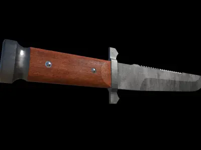 Military Combat Knife AB-0200 Replica Low-poly 3D model