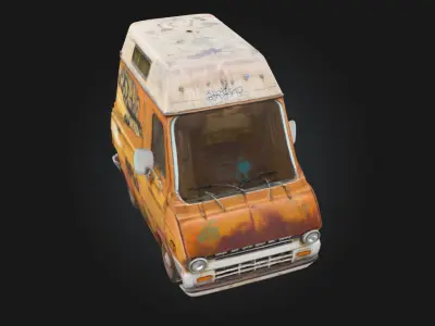 Rusty Graffiti Van  Urban Decay on Wheels 3D model