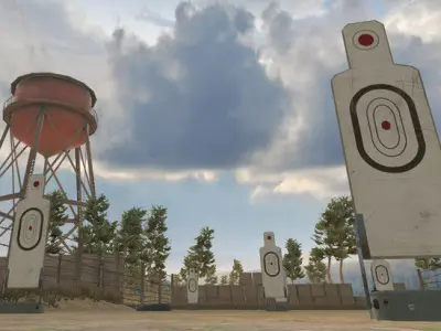 Shooting Range - Restricted Area Low-poly 3D model