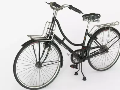 Black Vintage City Bicycle 3D model