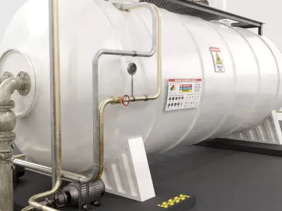 Steam Boiler Refinery Industrial 3D model