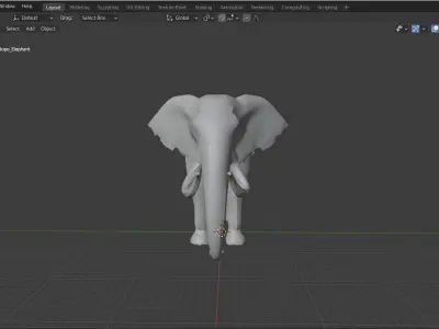 Elephant Base Mesh Low-poly 3D model Free low-poly 3D model