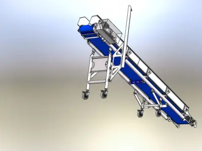 Inclinet Hygienic conveyor with belt 3D model