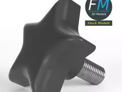 Star shaped knob 3D model