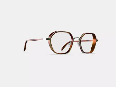 Levins Eyeglasses in Rye Tortoise Matte with Antique Silver 3D model
