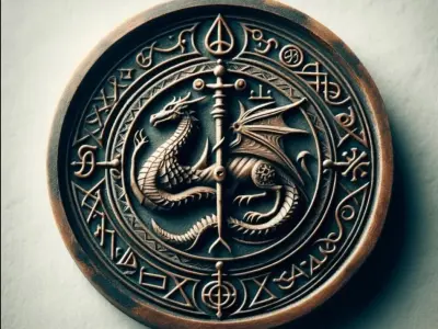 dragon coin key chain 3D print model