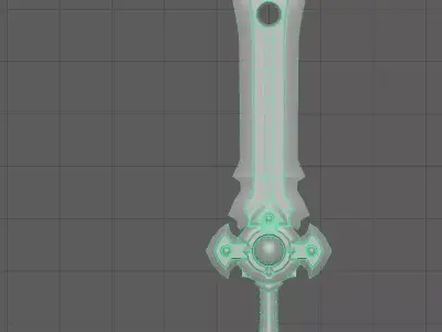 Bronze sword 3D low poly model Low-poly 3D model