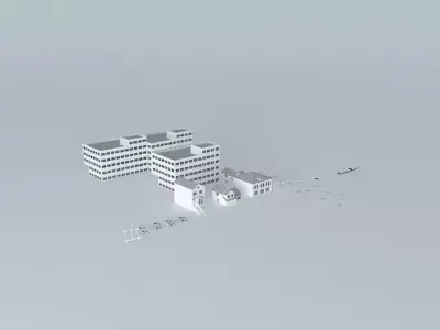 Movie Set group of buildings 3D model