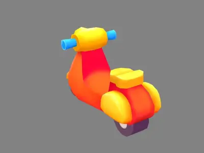 Cartoon scooter toy Low-poly 3D model