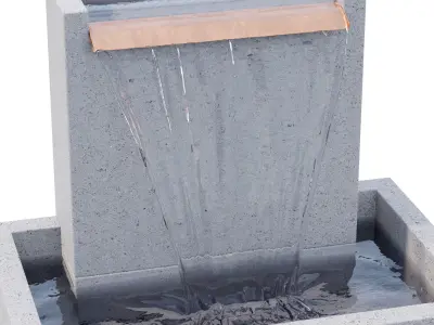 Concrete Falling Water Fountain 3D model