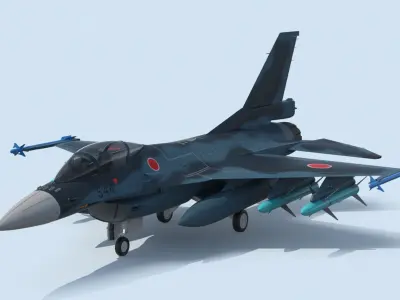 Mitsubishi F-2 3D model get