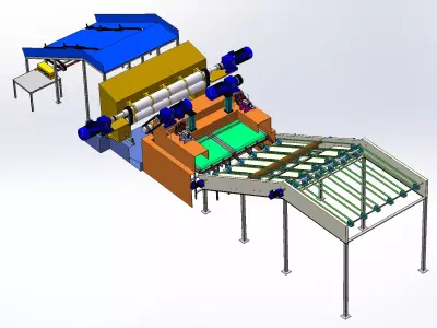 Log peeling machine 3D model