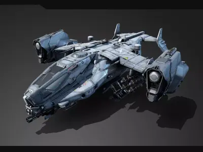 SF - Heavy Military Dropship Low-poly 3D model